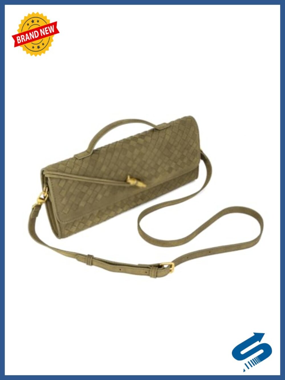Faux Suede Woven Evening Clutch Crossbody Bag Adjustable Strap Women